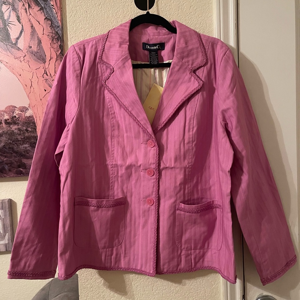 Denim & Co suit jacket with pockets size Large NEW